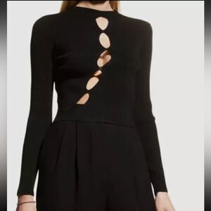 NWT Ronny Kobo Gilly Asymmetrical Knit Top Black Small